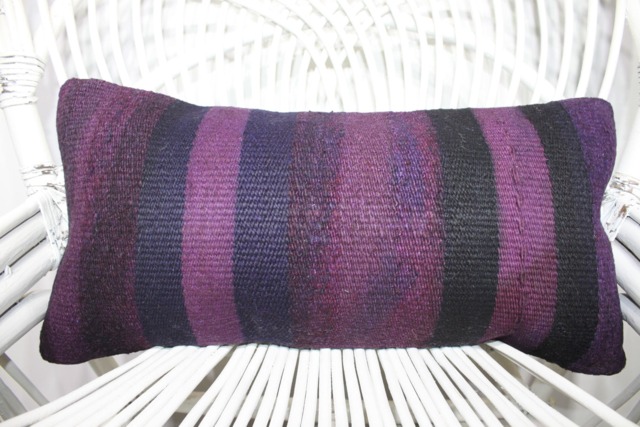 Kilim Pillow, Pillow Covers, Turkish 12x20 Blue Cushion Case, Rug Corner Cushion, Couples Gift Cover, 293 - image 1