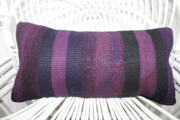 Kilim Pillow, Pillow Covers, Turkish 12x20 Blue Cushion Case, Rug Corner Cushion, Couples Gift Cover, 293 - thumbnail 1