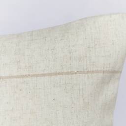 Beige Striped Lumbar Pillow Cover Farmhouse Cushion - 50x30cm - thumbnail 2