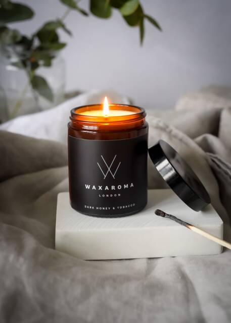 Dark Honey Tobacco Scented Soy Candle - Vegan Friendly - image 1