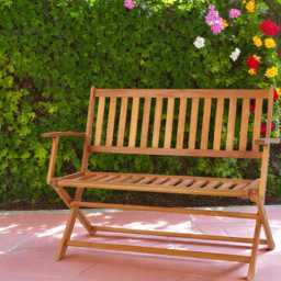 Folding Wooden Garden Bench 2-Seater Outdoor Indoor Patio Seat With Armrests Foldable Park Furniture - thumbnail 1