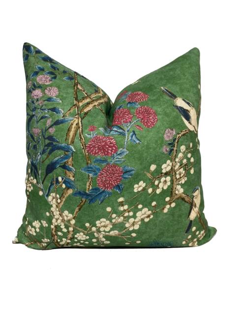 Thibaut Katsura Emerald Green Grand Palace Collection Cushion Cover Pillow Double Sided - image 1