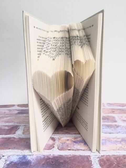 Valentine Heart, Heart Emoji, Valentines Day Gift, Decor, Gift For Her, Friend, Him, Folded Book Art - image 1