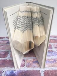 Valentine Heart, Heart Emoji, Valentines Day Gift, Decor, Gift For Her, Friend, Him, Folded Book Art - thumbnail 2