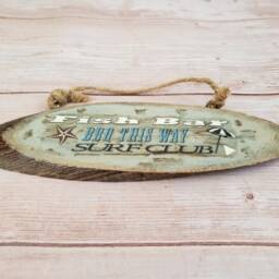Nautical Fish Bar Sign Beach House Wood Wall Decor - thumbnail 3