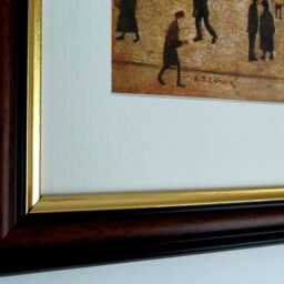 L.s. Lowry Art Print - Coming Home From The Mill Walnut Finish Frame With Mount & Textured Image - thumbnail 2