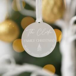 Personalised Family Christmas Ornament, Bauble, Gift For Christmas, Bauble Tree Decorations