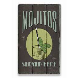 Mojitos Served Here, Lover, Come For Mojitos, Drink Fun Sign, Wooden Sale Decor, Wall Decor - Old Signs - thumbnail 2