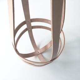 Hanging Home Baskets Beige Planter Natural Leather Minimalist Plant Hanger Ceiling Modern Indoor Gift Idea For Lover - thumbnail 3