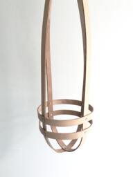 Hanging Home Baskets Beige Planter Natural Leather Minimalist Plant Hanger Ceiling Modern Indoor Gift Idea For Lover - thumbnail 1