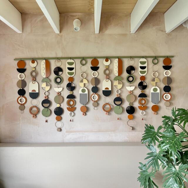Large Abstract Geometric Wall Art - Handmade Modern Mid Century Wood Sculpture - image 1