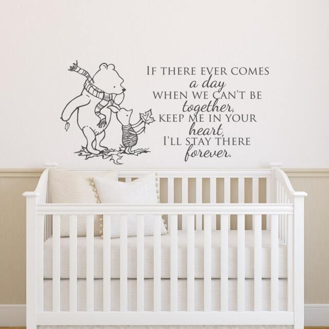 Winnie The Pooh Nursery Wall Decal Kids Quote Vinyl Decor P134 - image 1