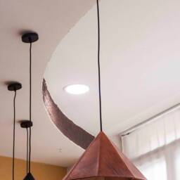Leather Pendant Light Fixture, Furniture & Lighting, Japandi Cone Lamp, Mid Century Lampshade, Kitchen-And-Dining Chandelier Lighting - thumbnail 4