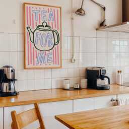 Tea For Me Print, Print Wall Art, Kitchen Pot Colourful Home Decor, Art Unframed - thumbnail 3