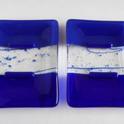 Fused Glass Soap Dish in Dark Cobalt & Royal Blue - thumbnail 4