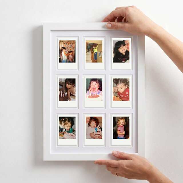 Personalized Anniversary Photo Frame - Couple Gift For Instant & Playing Cards, Solid Wood - image 1