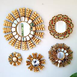 "Peruvian Mirrors ""Ivory Leaves"