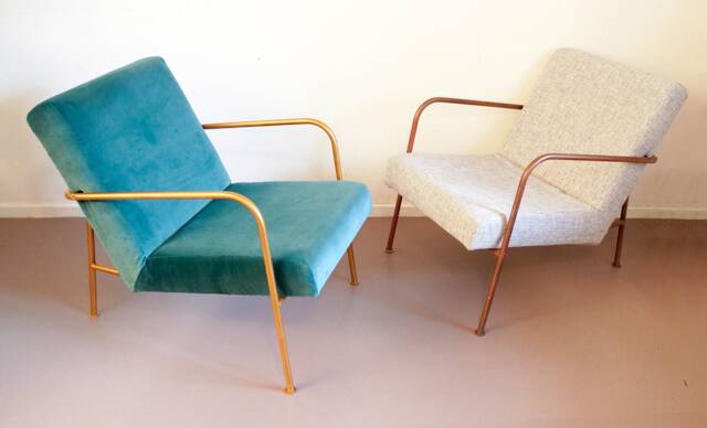 Velvet Armchair With Metal Frame - Different Colours Available - image 1