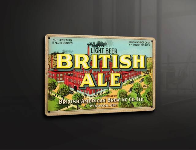 Light Beer British Ale - Metal Sign Plaque Wall Art Decor Signage