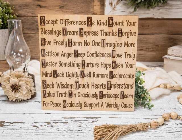 Abc's Of Life Inspirational Sign - Distressed Wood Wall Art - image 1