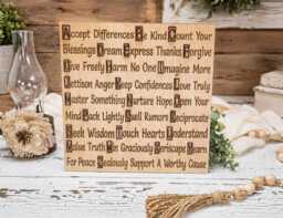 Abc's Of Life Inspirational Sign - Distressed Wood Wall Art - thumbnail 1