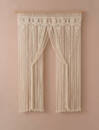 Macrame Curtain, Modern Wall Art, Door Window Macrame, Farmhouse Decor, Bedroom Valance, Bohemian Tapestry, Housewarming Gift C26