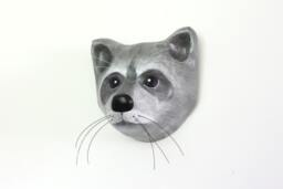 The Mask Of A Raccoon, Paper Mache, Wall Hanging, Animal Head By - Macheanimal - thumbnail 1