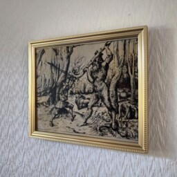 "Fight in The Forest - Hans Burgkmair, C. 1500 Handmade Framed Reproduction On Canvas Knight Woodwose Art 8""x10" - thumbnail 3