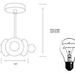 Rafia Modern 3 Light Candelabra Mid Century Chandelier - thumbnail 4