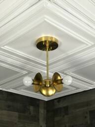 Rafia Modern 3 Light Candelabra Mid Century Chandelier