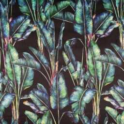 Black Velvet Drum Lampshade With Botanical Leaves - thumbnail 2