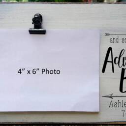And So Our Adventure Begins Picture Frame, Personalized Holder, Photo Board Clip, Marriage Cute Wedding Shower Gift - thumbnail 2
