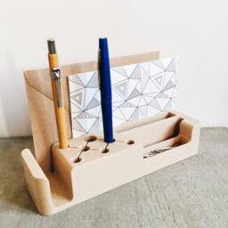 Desk Organizer Dock Stand Design Minimalist Printed in 3D Wood Coco/Modern & Original Gift - thumbnail 4