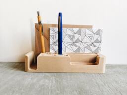 Desk Organizer Dock Stand Design Minimalist Printed in 3D Wood Coco/Modern & Original Gift - thumbnail 1