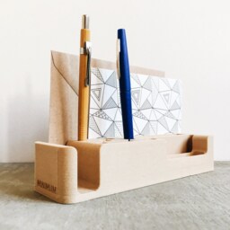 Desk Organizer Dock Stand Design Minimalist Printed in 3D Wood Coco/Modern & Original Gift - thumbnail 3