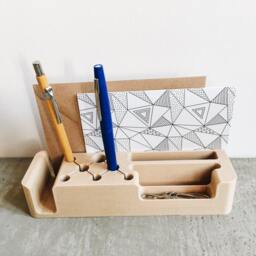 Desk Organizer Dock Stand Design Minimalist Printed in 3D Wood Coco/Modern & Original Gift - thumbnail 2