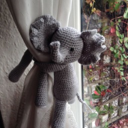 Elephant Curtain Tieback - Gray Nursery Decor, Baby Shower Gift - thumbnail 3