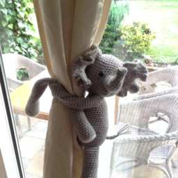 Elephant Curtain Tieback - Gray Nursery Decor, Baby Shower Gift - thumbnail 4