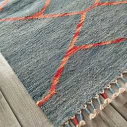 Nordic Runner Kilim Rug, Modern Artisan Scandinavian Afghan Turkish Abstract Art Wool Rug 207x70 cm - thumbnail 2