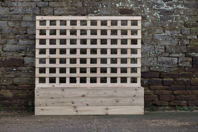 Raised Bed Smooth Durable Decking With Trellis No Base /Flooring/Garden Wooden Planter Pot - image 1