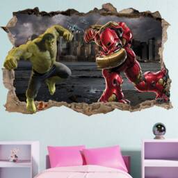 Superheroes Action Characters Hulk Wall Sticker Decal Mural Poster Decor 1079 - thumbnail 3