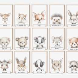 Woodland Nursery Prints, Decor, Wall Art, Set Of 3 Animals - thumbnail 2