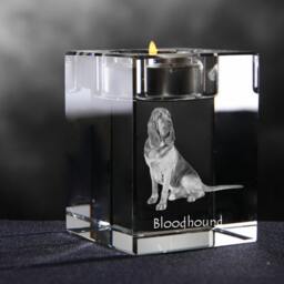 Bloodhound, Crystal Candlestick With Dog, Souvenir, Decoration, Limited Edition, Collection - thumbnail 2
