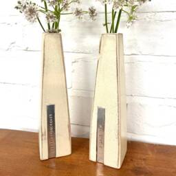 Personalised Wooden Flower Vases - Two Wood Shabby Chic Finish 5Th Anniversary Gift Wedding Gift- Keepsake For Mum - thumbnail 3