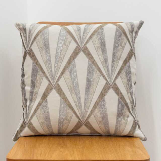 Metallic Art Deco Streamline Geometric Cushion Cover. Vintage Marble. & Bronze Double Sided. 17x17 - image 1