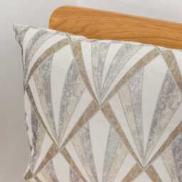Metallic Art Deco Streamline Geometric Cushion Cover. Vintage Marble. & Bronze Double Sided. 17x17 - thumbnail 2