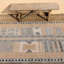 Square Cotton Rug, Woven Area Rugs For Sale, Decor Rustic Rugs, Decorative Bohemian Indian - thumbnail 3