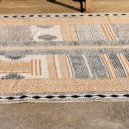 Square Cotton Rug, Woven Area Rugs For Sale, Decor Rustic Rugs, Decorative Bohemian Indian - thumbnail 4