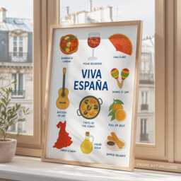 Spain Travel Print, Kitchen Wall Art, Spanish Posters, Gifts, Gallery, Postcard - thumbnail 2