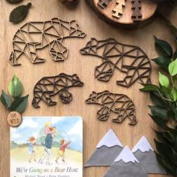Geometric Walking Bear - Wooden Wall Art Home Nursery - thumbnail 3
